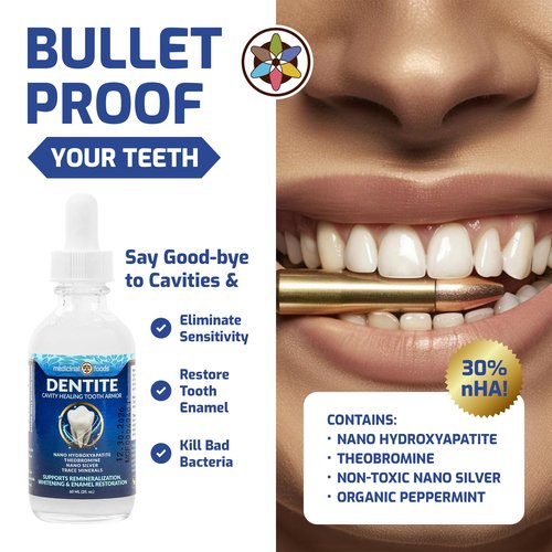 Original Dentite Cavity Healing Tooth Armor Liquid | Clinically Strengthen Enamel with Remineralization Drops | Teeth Whitening | at-Home Tooth Enamel Repair | Stronger Teeth | Hydroxyapatite | 60 ml