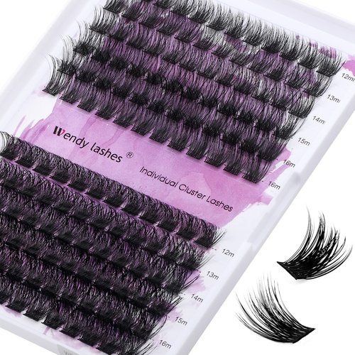 Lash Clusters Individual Lashes C/D Curl Cluster Lash Wide-stem Eyelashes Cluster 12-16mm Thin Band Cluster Lashes Soft Wispy Clusters Comfortable Lash Clusters (Natural/Volume+-0.07D, 12-16mm Mixed)