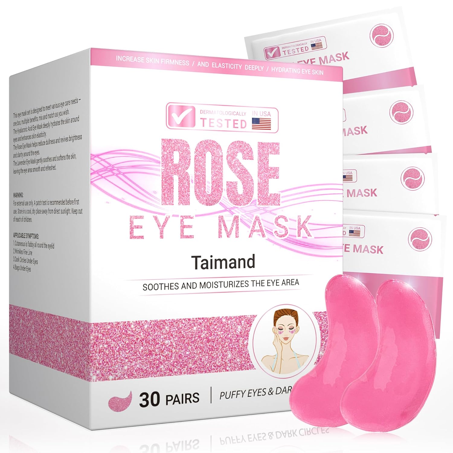 Under Eye Patches (30 Pairs), 24K Gold Under Eye Mask for Puffy Eyes, Dark Circles,Bags and Wrinkles with Collagen,Relieves Pressure and Reduces Wrinkles,Revitalises and Refreshes Your Skin
