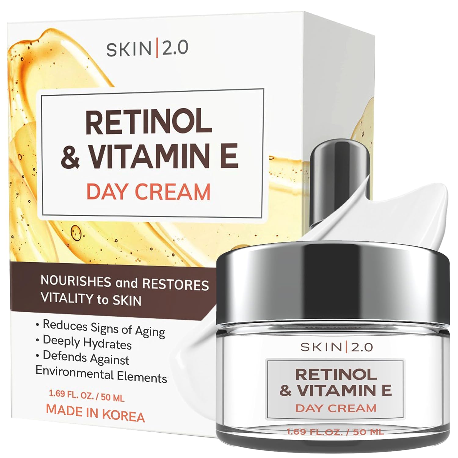 Vitamin C & Collagen Face Moisturizer - Dermatologist Tested, Anti-Aging, Skin Tightening - Brightening, Clean Beauty, Cruelty-Free, Korean Skincare for All Skin Types - 1.69 Fl oz