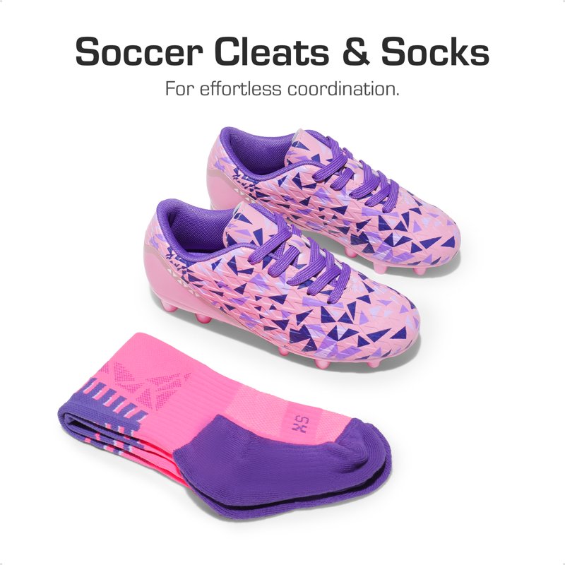 Dream Pairs Youth Soccer Cleats with Socks - Boys Girls Firm Ground Shoes