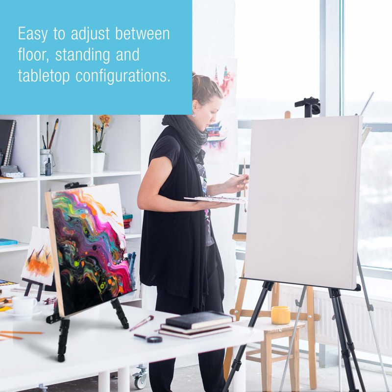 Adjustable Artist Easel Stand for Painting & Display - 66 Inch Aluminum Tripod