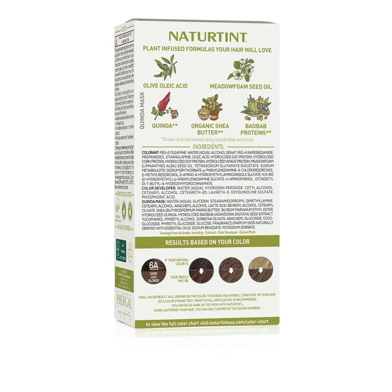 Natural Permanent Hair Color - Dark Ash Blonde, Vegan & Ammonia-Free
