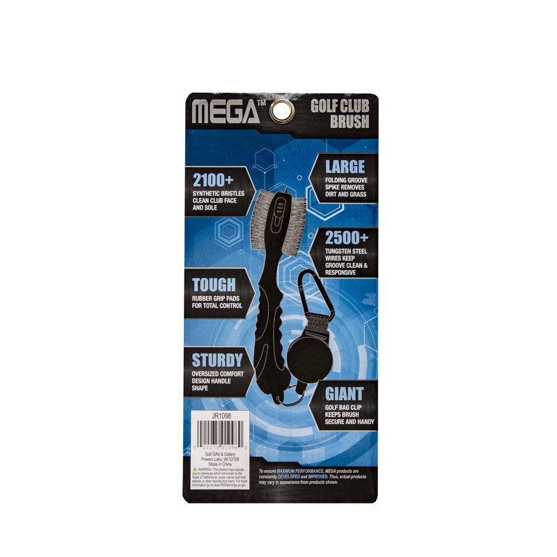 Dual Action Golf Club Cleaning Brush with Synthetic & Tungsten Wires