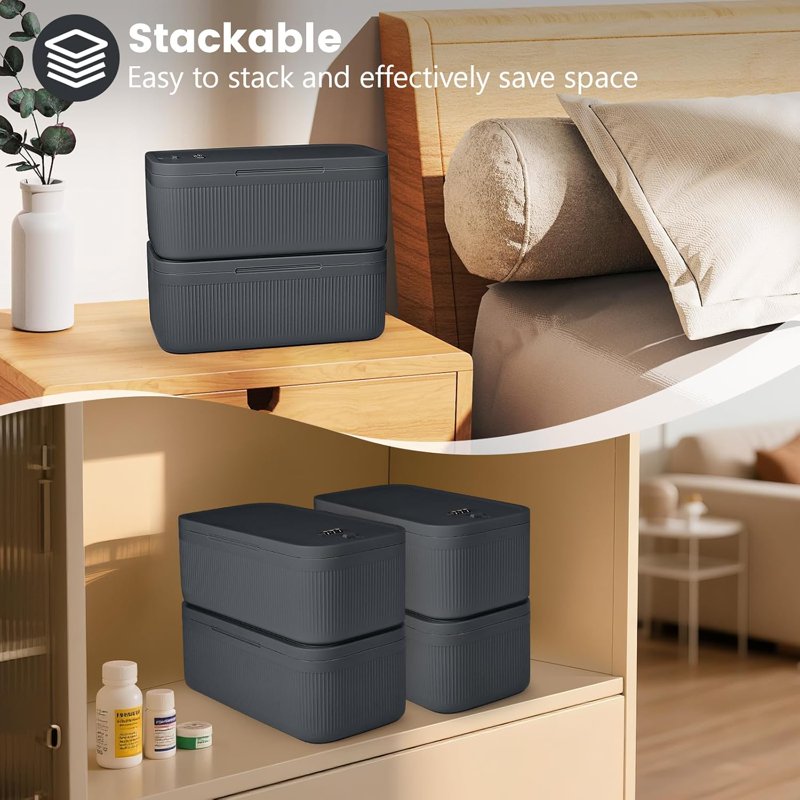 Lockable Storage Box with Combination Lock for Medications Snacks & Valuables