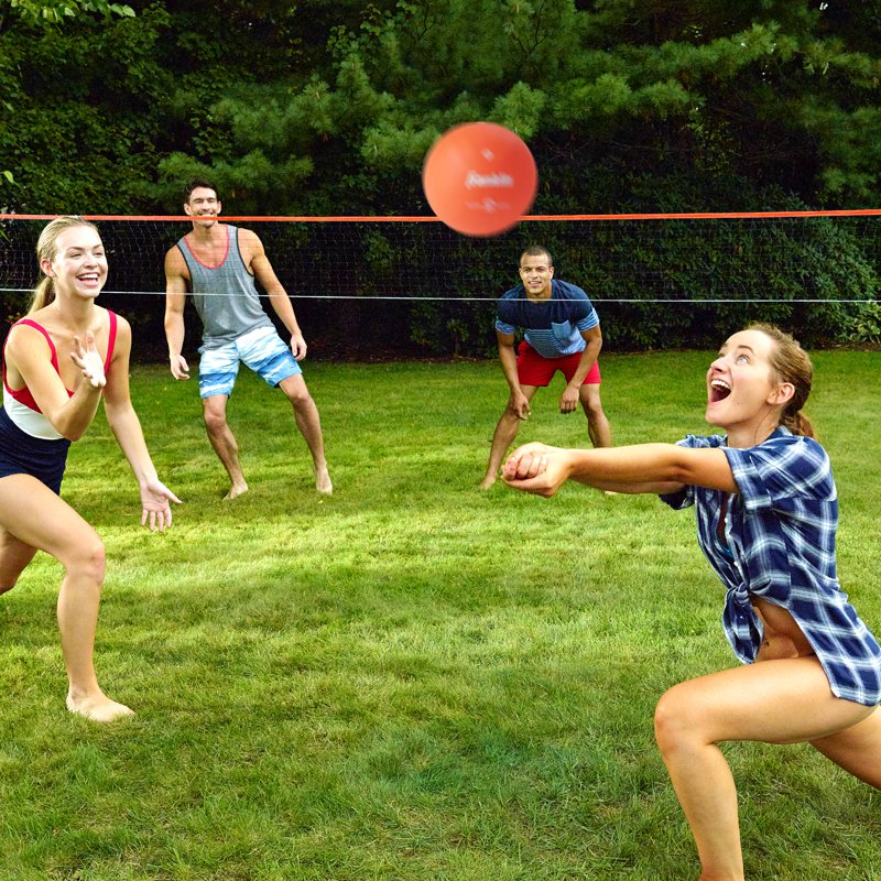 Portable Volleyball Set with Net Ball Pump for Outdoor Fun