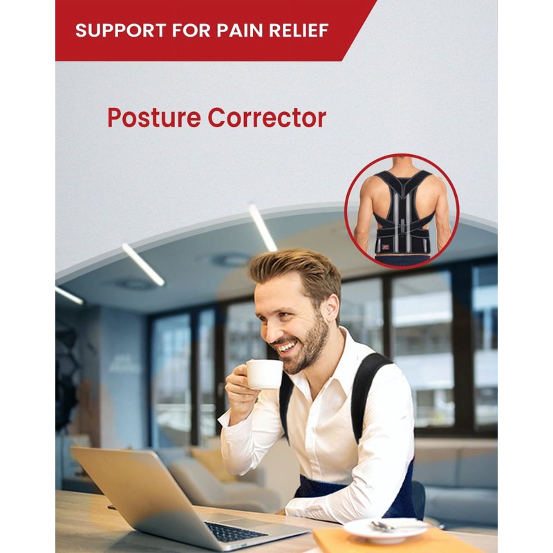 Adjustable Back Posture Corrector Belt for Men and Women - Lumbar Support Brace with Removable Metal Splints