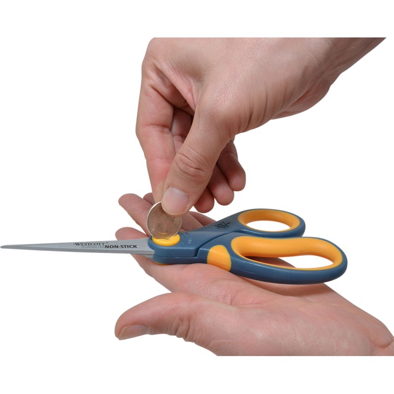 Westcott 8-Inch Titanium Bonded Non-Stick Straight Scissors — 3 Pack, Yellow
