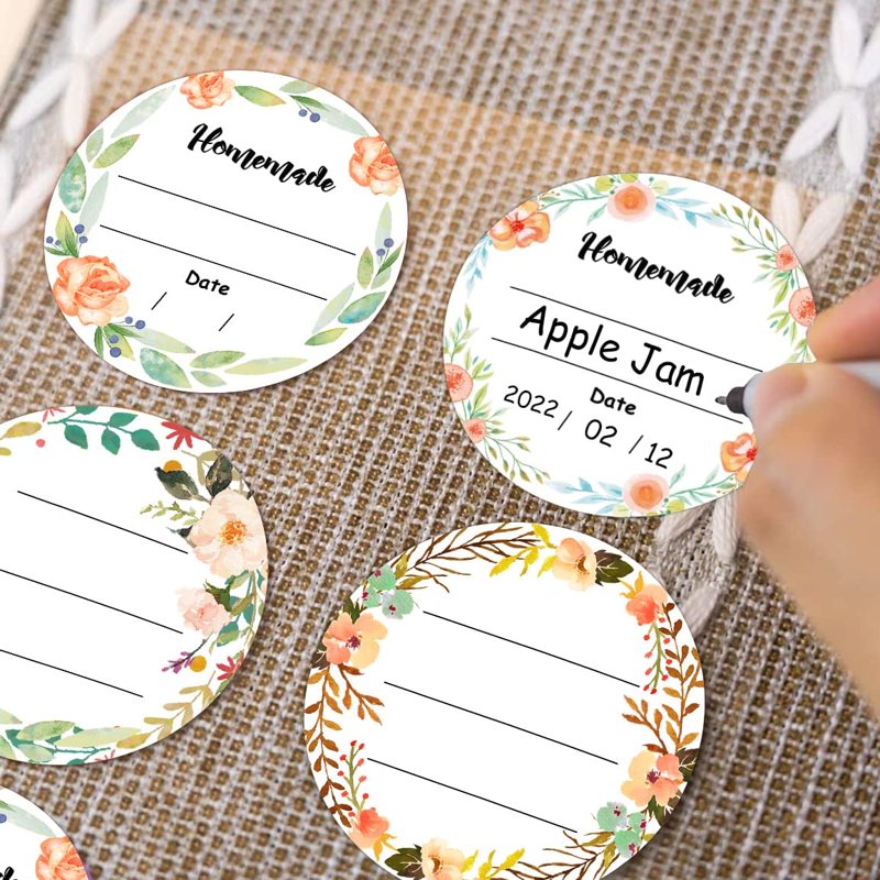 Watercolor Floral Canning Labels - 2 Inch Write-On Jar Stickers, 500 Pcs