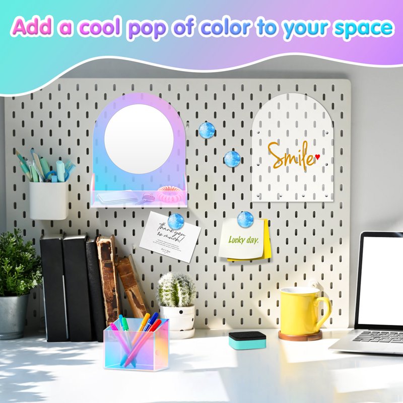 Magnetic Locker Accessories Set with Mirror, Dry Erase Board, Pen Holder & Magnets