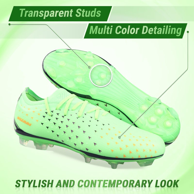 Vizari Tioga FG Soccer Cleats for Men and Women, Wide Fit, TPU Studs - 11, Lime