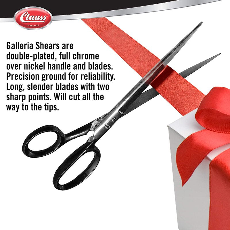 Ambidextrous Fabric & Ribbon Shears - 9 Inch Straight Steel Blades