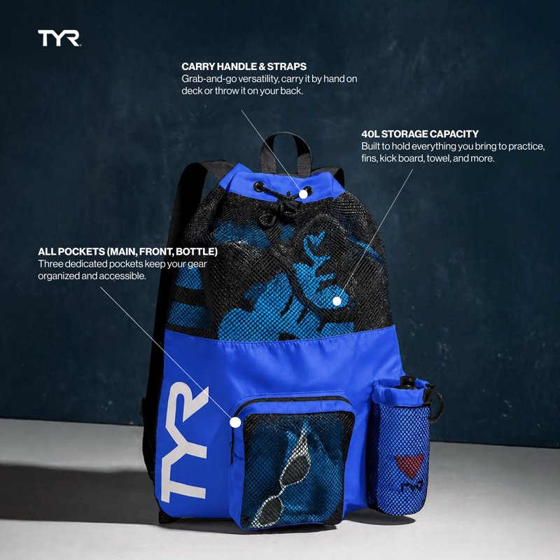 Big Mesh Swim & Sports Backpack - Ventilated 40L Gear Bag