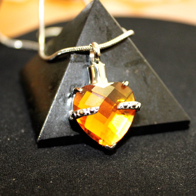 Heart Cremation Urn Necklace for Human Ashes - Birthstone Memorial Keepsake Jewelry