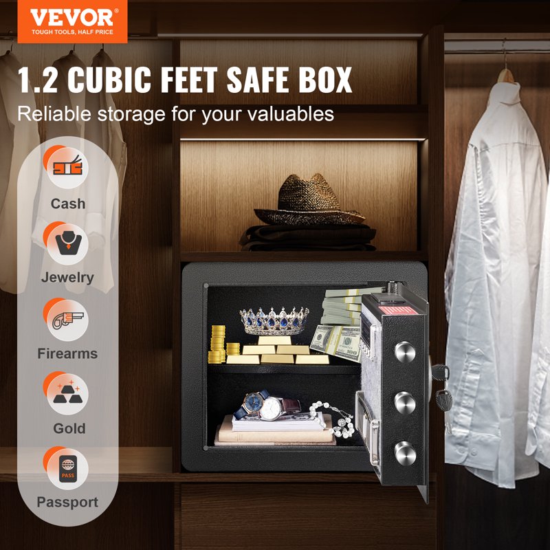 Home Safe 1.2 Cu Ft Steel Security Safe with Digital Keypad & Keys