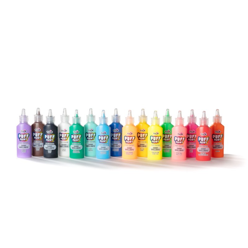 Fabric Paint Set with 16 Colors, 3D Dimensional & Washable for Crafts