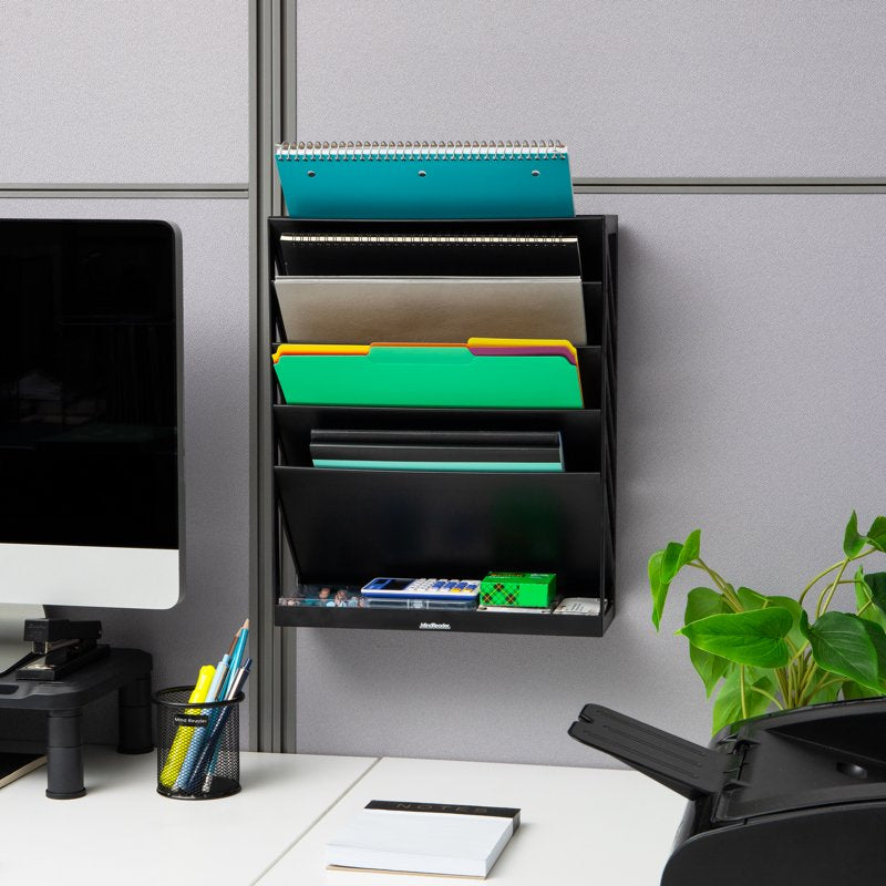 Vertical File Storage Organizer Wall Mount 5-Tier Desktop Office Drawer