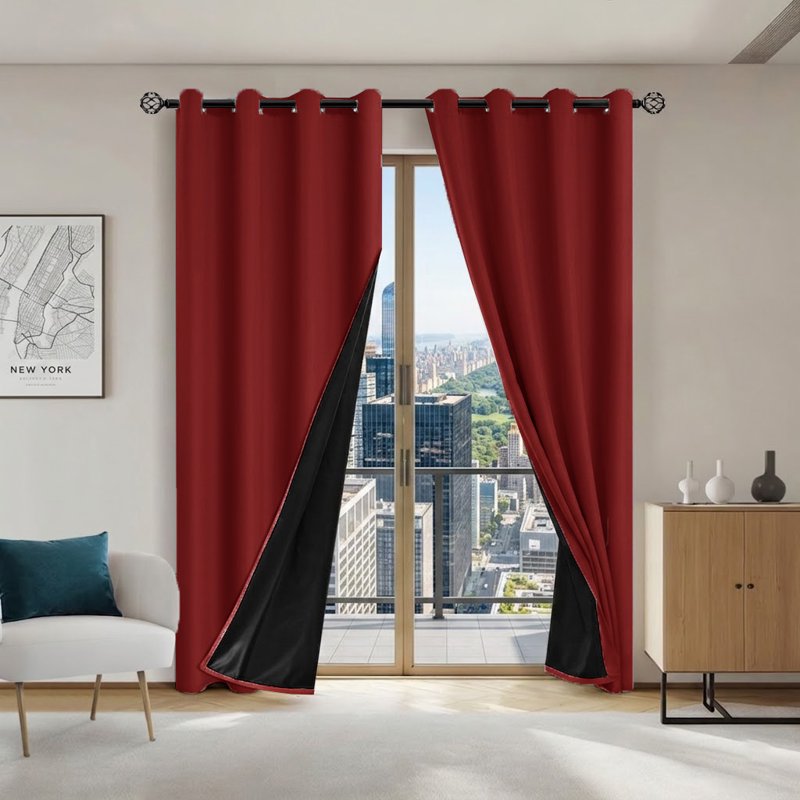 Blackout Window Curtains - Thermal Insulated Room Darkening Drapes for Living Room and Bedroom