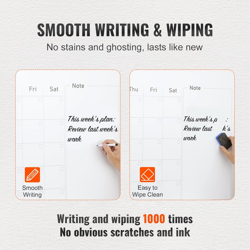 Magnetic Whiteboard Calendar 36x24 Inch Wall Planner with Markers & Eraser