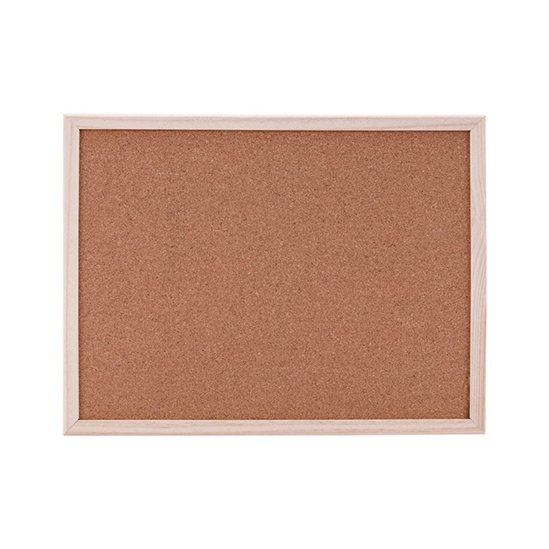 Wall Cork Bulletin Board with Traceless Hooks - Office & Home Memo Board, Natural Wood Frame, Size M