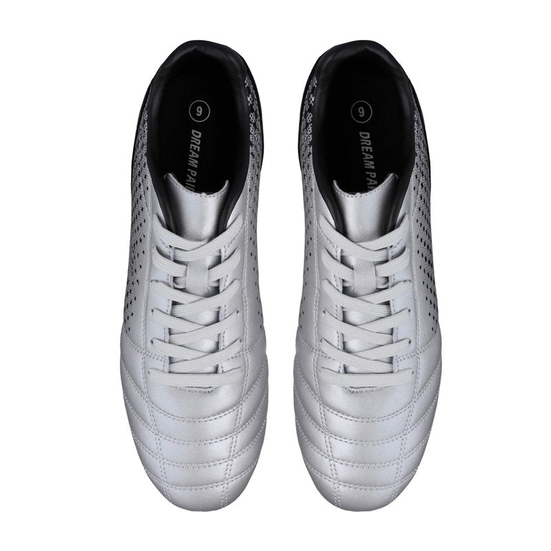 Dream Pairs Men's Firm Ground Soccer Cleats 8.5W Silver/Black, Wide