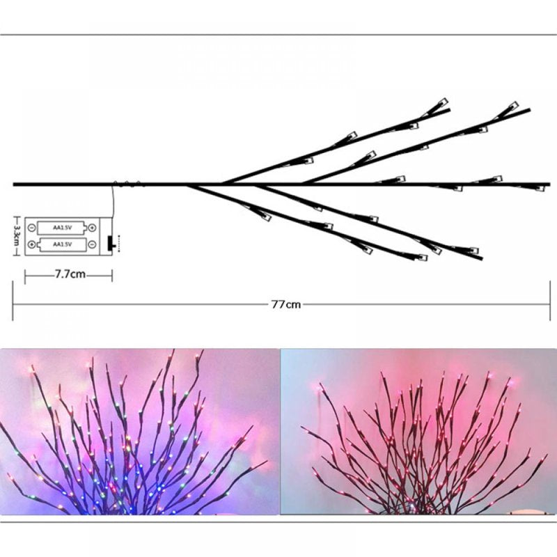 30-Inch Branch Twig Lights with 20 LED Bulbs - Indoor Decorative Tree Branches