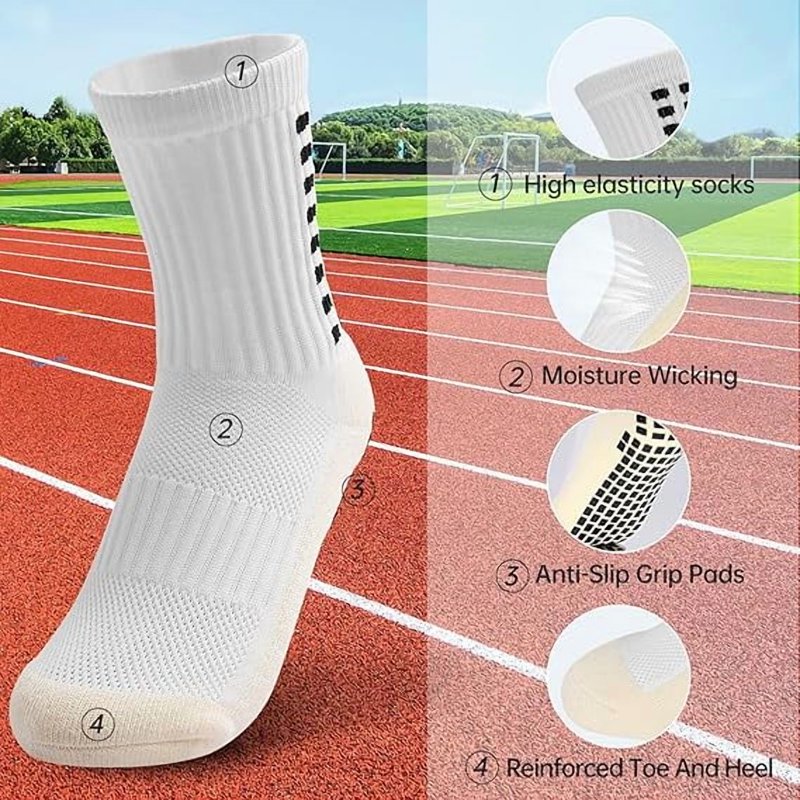 Kids Youth Grip Soccer Socks - Non-Slip Athletic Socks for Boys Girls