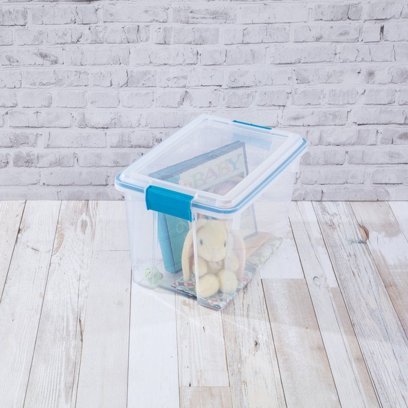Weather-Resistant Plastic Storage Bin with Gasket & Latch Lid — Multiple Sizes