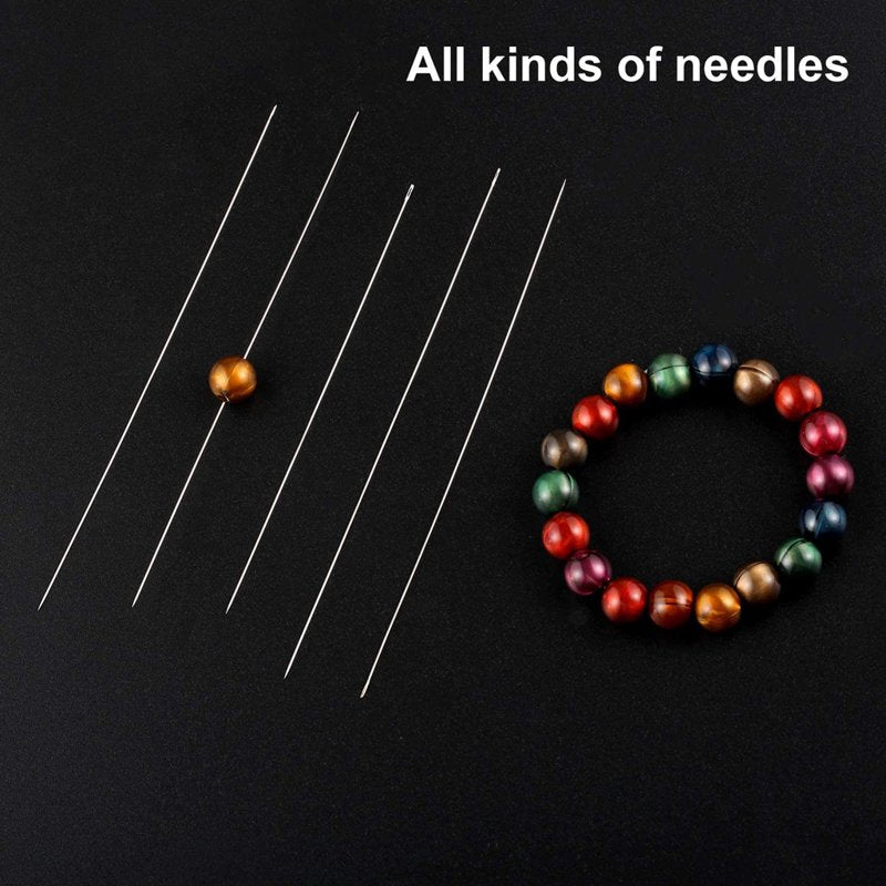 Beaded Needles Set for Jewelry Making - 65 Pcs, 3 Sizes, Needle Bottles & Threaders
