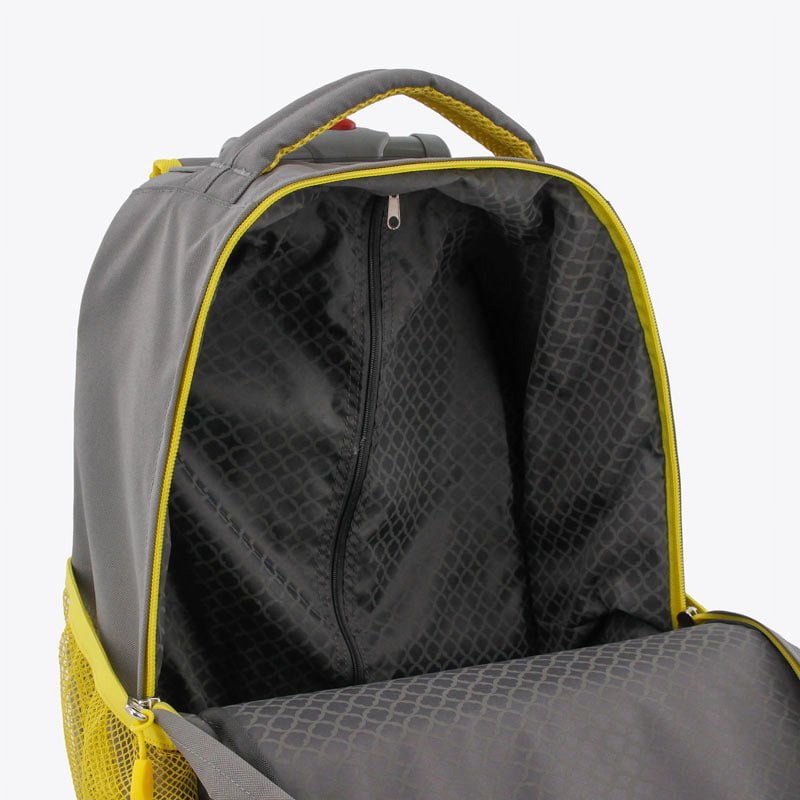 18-Inch Rolling Backpack for School & Travel - Grey