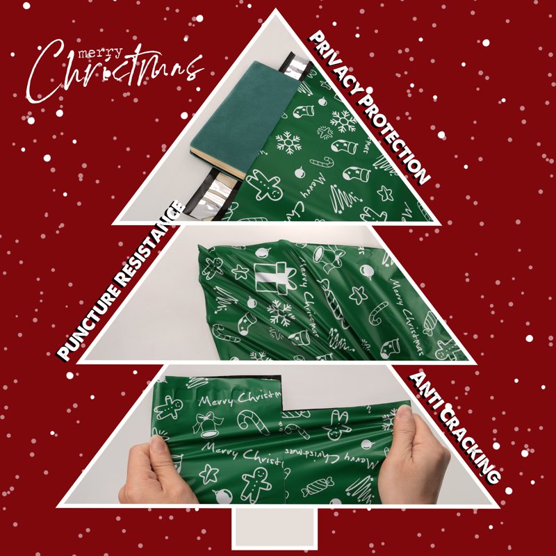 Christmas Poly Mailers 14.5x19