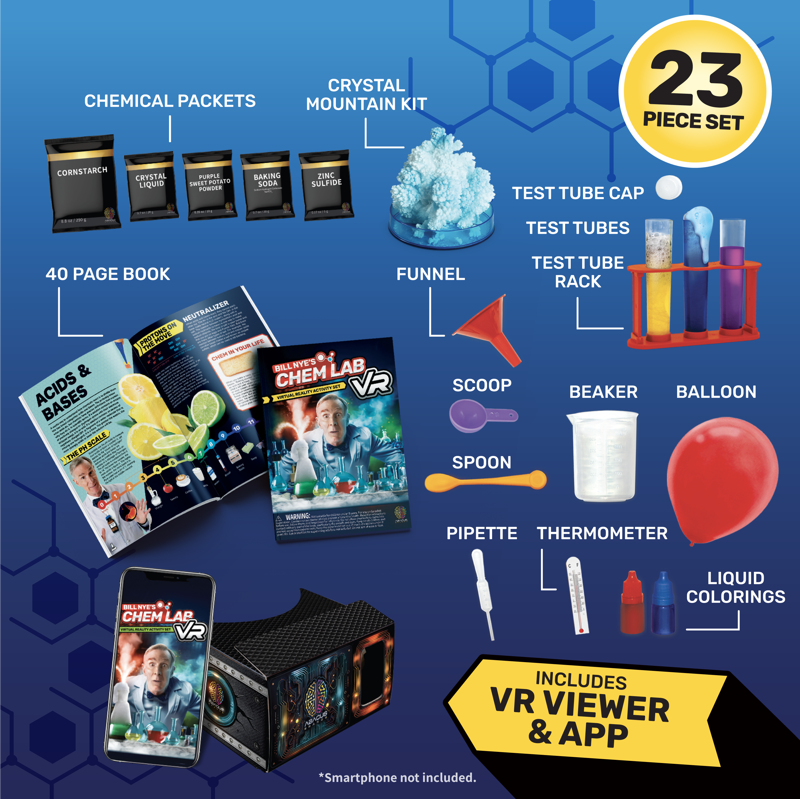 VR Chemistry Science Kit for Kids Ages 8-12 with Bill Nye The Science Guy