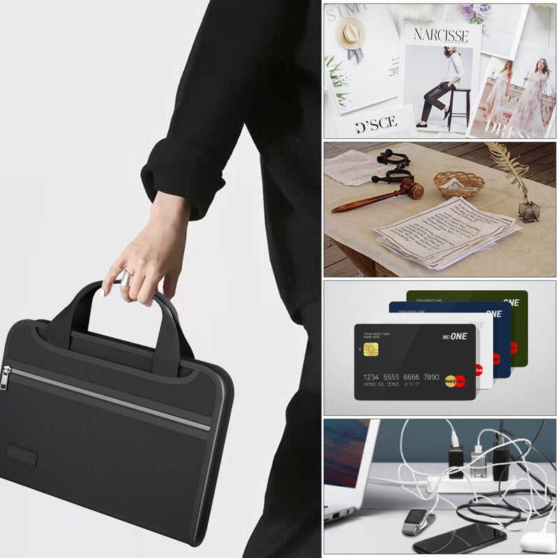 Fireproof Accordion File Organizer with Multi Pockets - Safe Document Storage