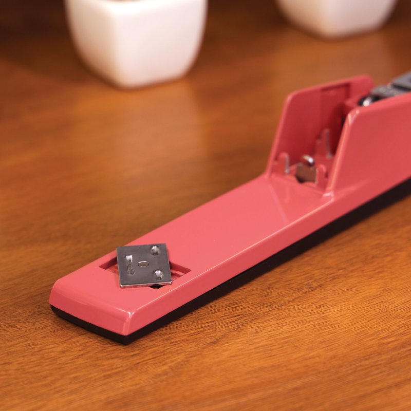 Desktop Stapler for 30 Sheets - Full Size, Jam-Resistant, Raspberry