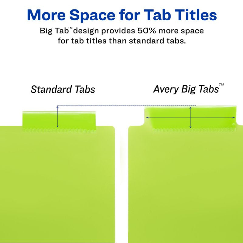 Multicolor Plastic Divider Set with Big Tabs for Binders - 8-Tab, 3 Pack