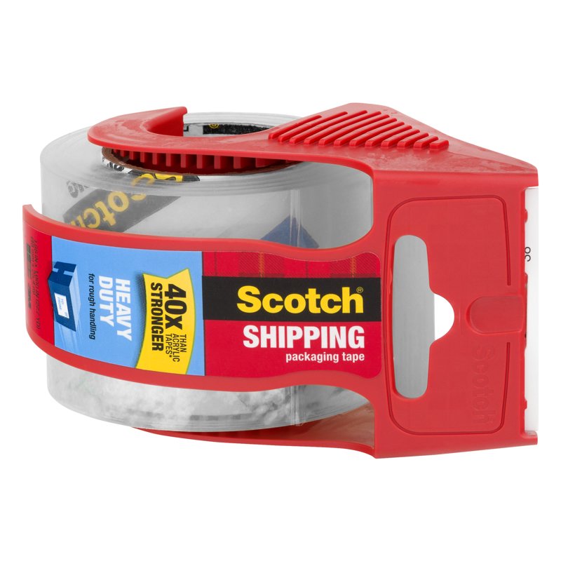 Heavy Duty Packaging Tape with Dispenser, Clear 1.88 in. x 1000 in. - Strong Shipping Tape