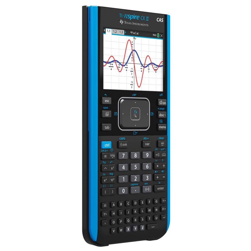 Color Graphing Calculator with CAS and Student Software - Blue, Black, White Options