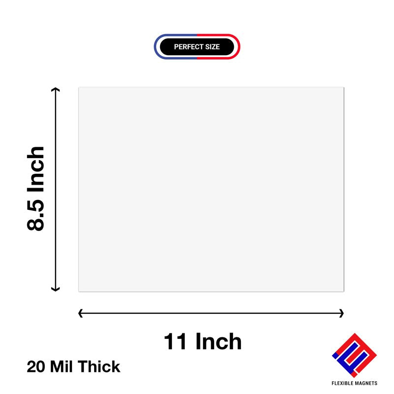 Flexible Dry Erase Magnetic Sheet - 8.5 x 11 Inches, Reusable White Magnet Board