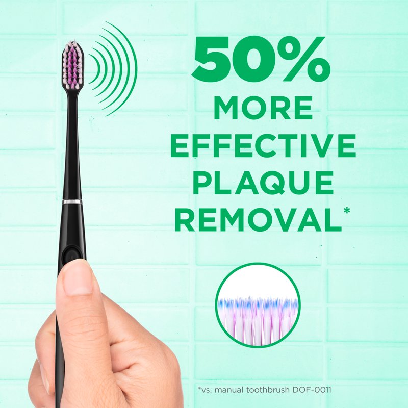 Sonic Battery-Powered Toothbrush for Gumline Cleaning, Tapered Bristle Head