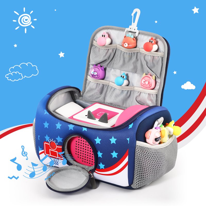 Kids Travel Carrying Case for Toniebox Audio Player Storage Bag - Blue