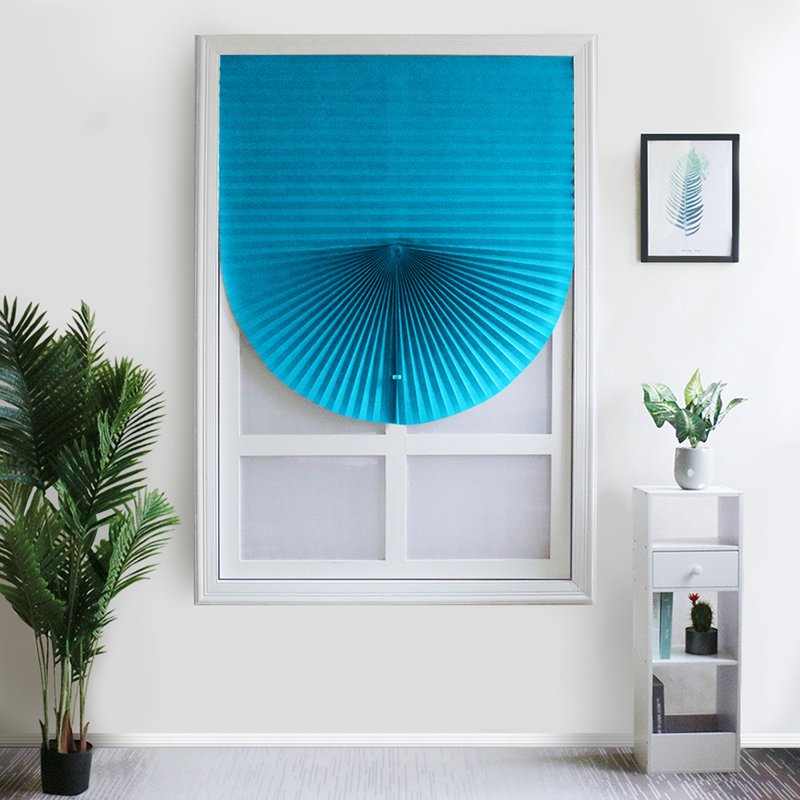 Light Blocking Pleated Window Shades with Clips - Blackout Curtains for Kitchen & Bathroom