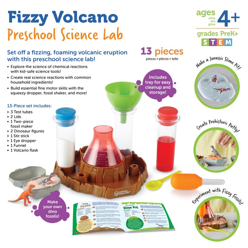 Fizzy Volcano Science Experiment Kit for Kids - STEM Classroom & Home Learning