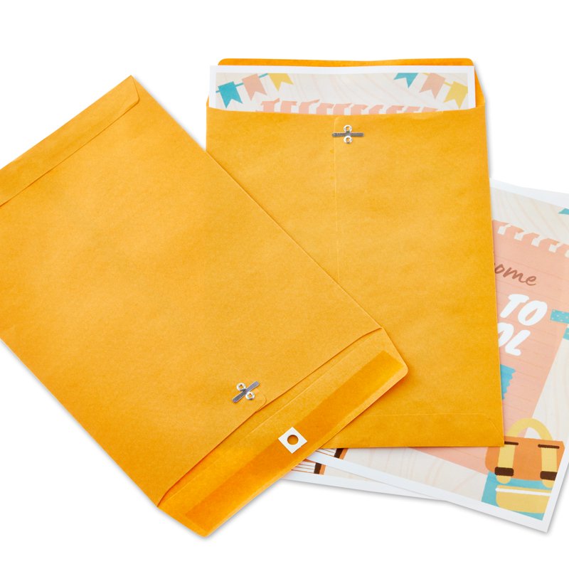 9x12 Inch Kraft Clasp Envelopes - Bulk Pack of 100 for Office & Home