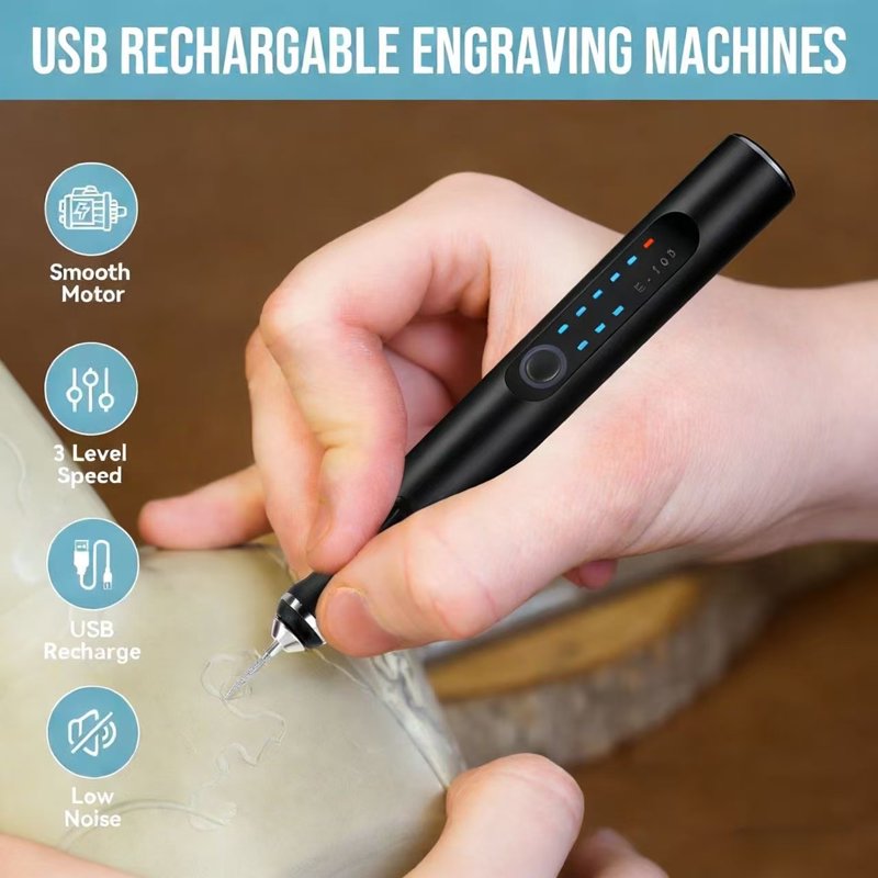 Electric Engraving Pen Kit with 37 Bits Portable DIY Rotary Tool for Jewelry Wood Glass