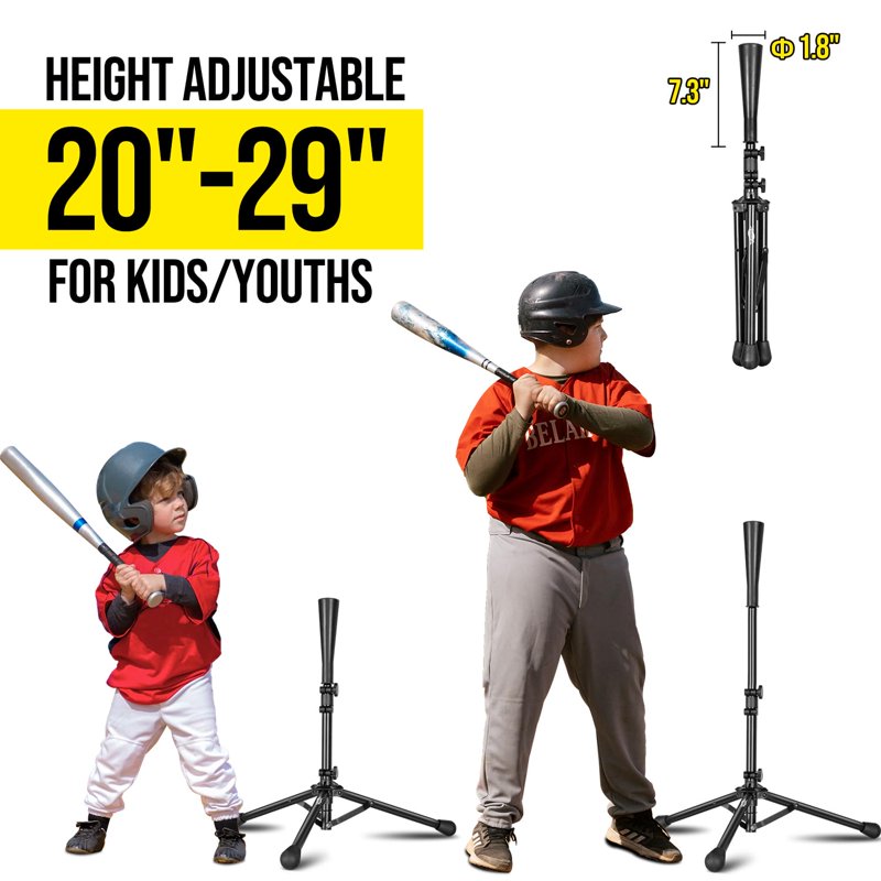 Adjustable Baseball Batting Tee with Tripod Stand - Softball & Baseball Practice Aid