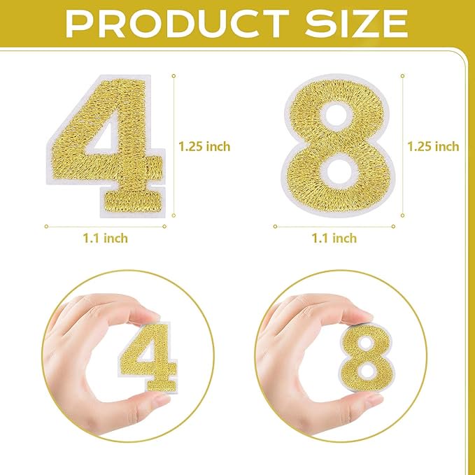 30 Pieces Iron-On Number Patches for Clothing DIY Crafts Embroidered Appliques