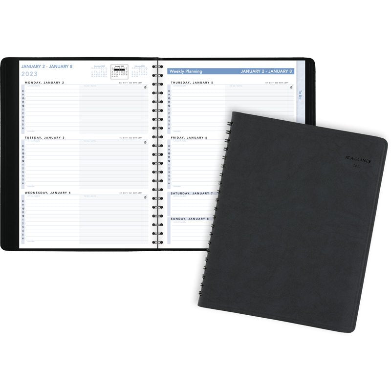 Weekly Appointment Book Planner 2023 Large Faux Leather Cover 8x11