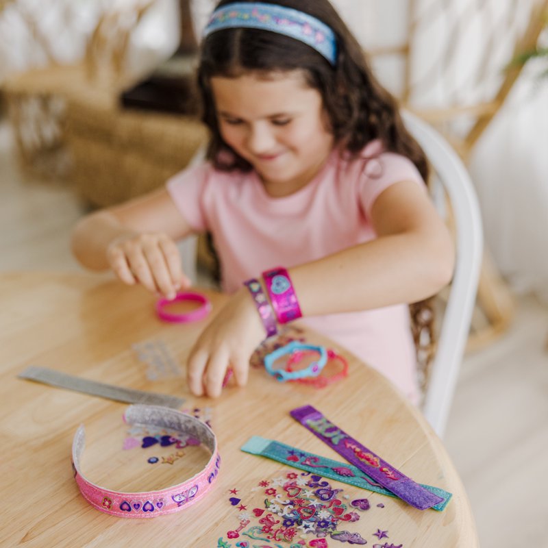 Kids Reversible Bracelet Craft Kit with 100+ Sparkle Stickers - Melissa & Doug