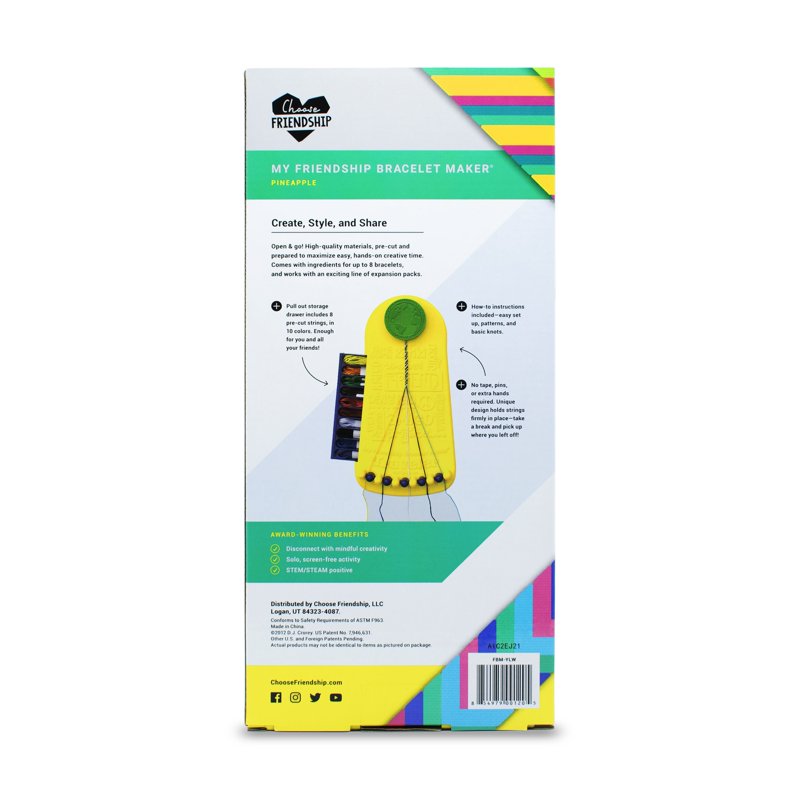 Friendship Bracelet Maker Kit - 20 Pre-Cut Cotton Threads for Custom Bracelets