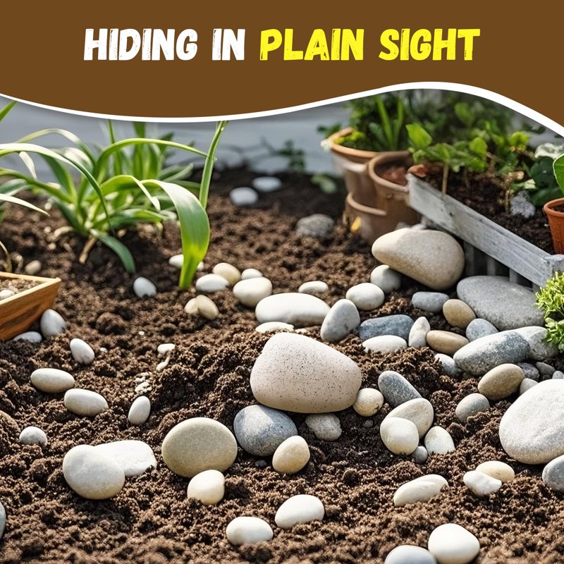 Fake Rock Key Hider Safe for Outdoor Garden Discreet Weatherproof Stone Look